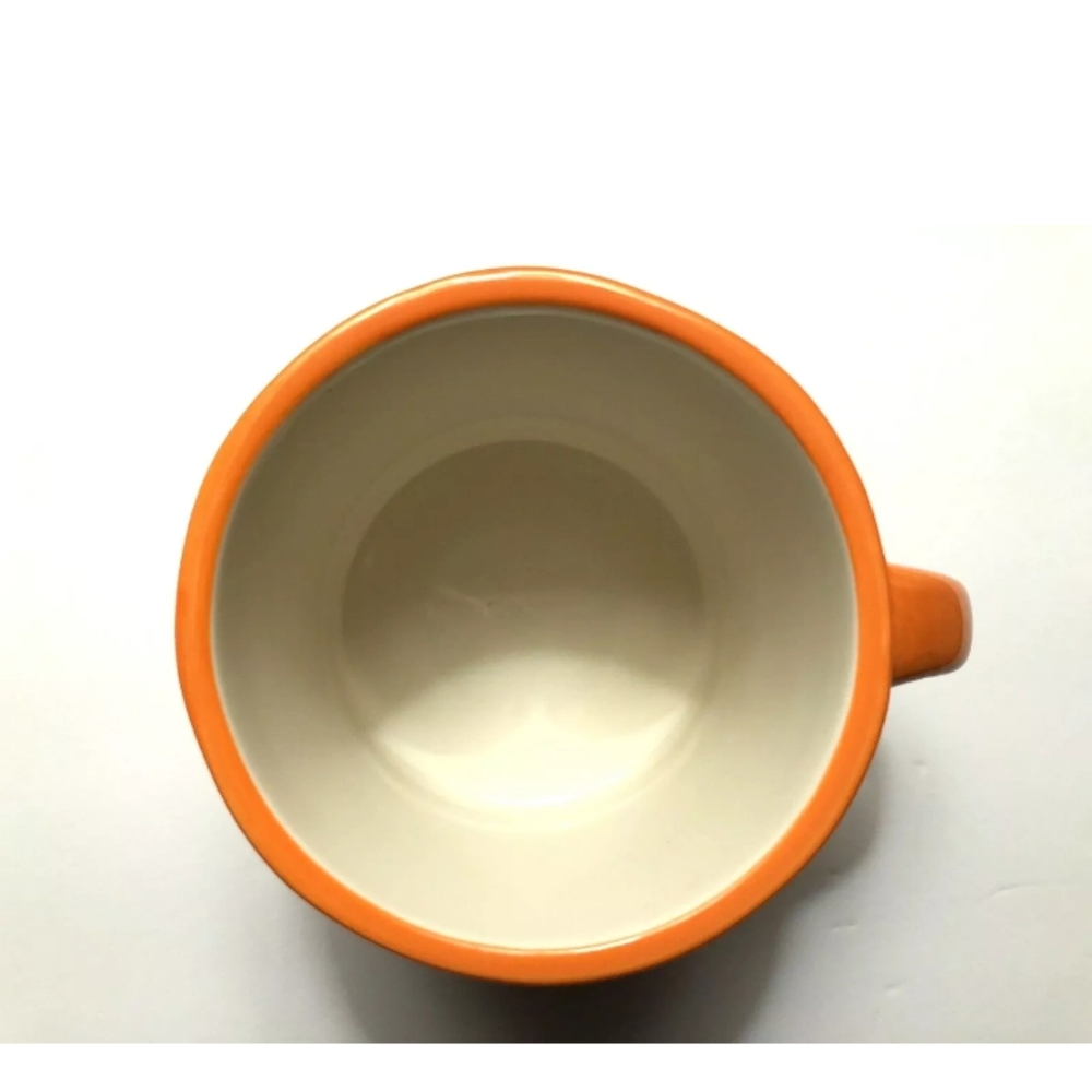 Anthropologie FALL Mug Hand Painted Letter Orange Ceramic Mug with Letter C - Picture 3 of 4